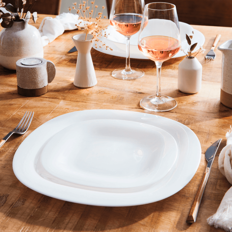 PLATO BAJO 27 CM CARINE BLANCO